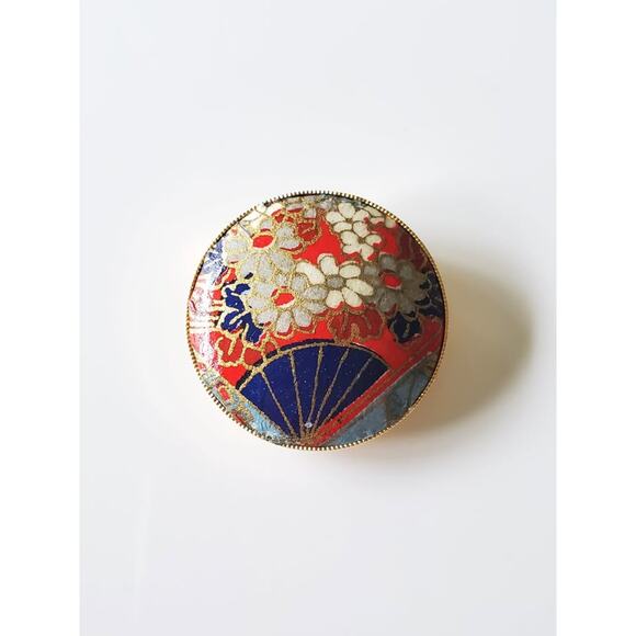 Vintage Cloisonne Floral Scarf Pin - Picture 1 of 3